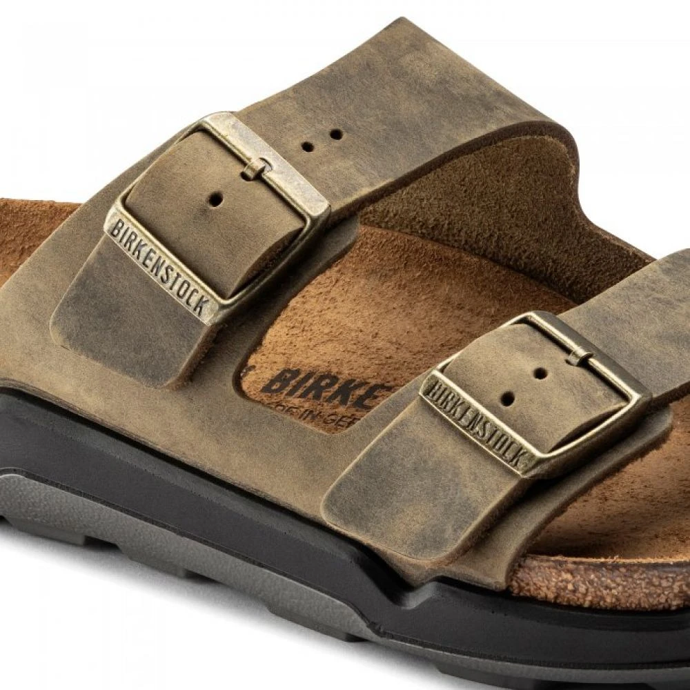 Birkenstock Men's Arizona Cross Town Oiled Leather In Faded Khaki - Image 4
