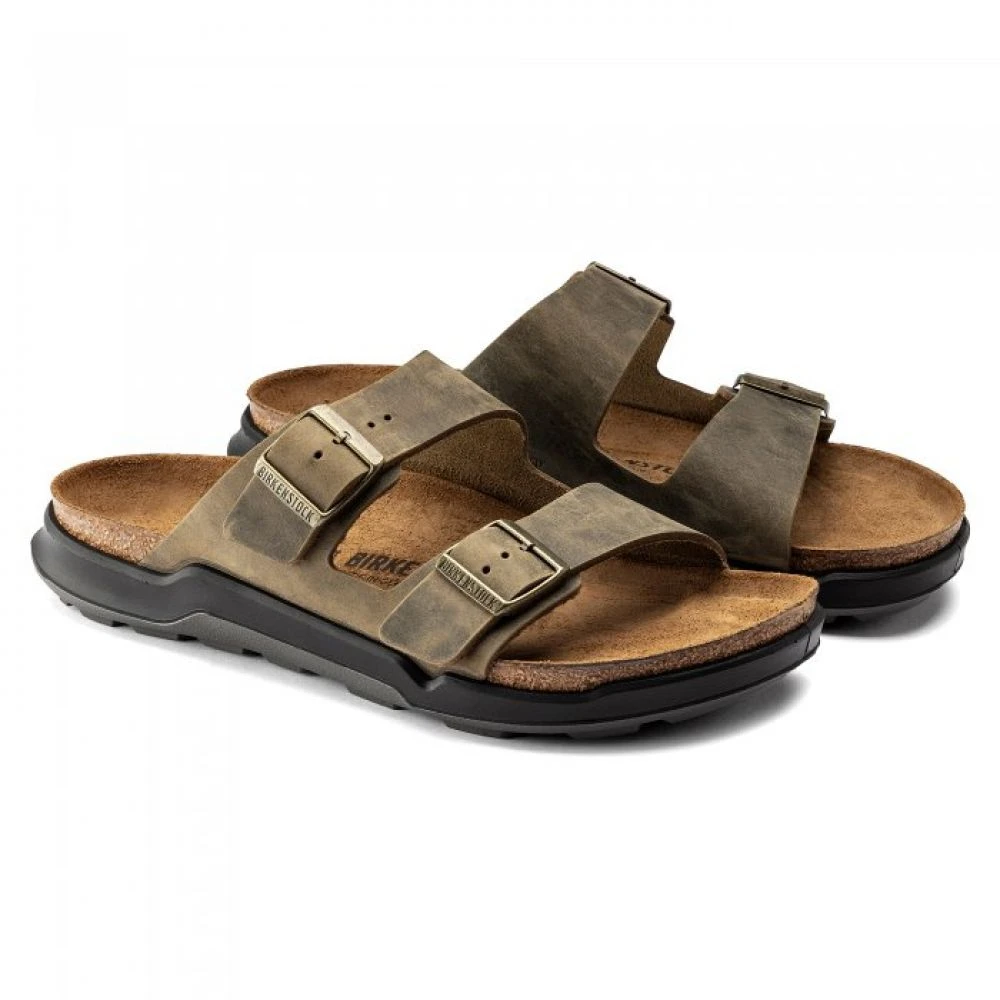 Birkenstock Men's Arizona Cross Town Oiled Leather In Faded Khaki - Image 3