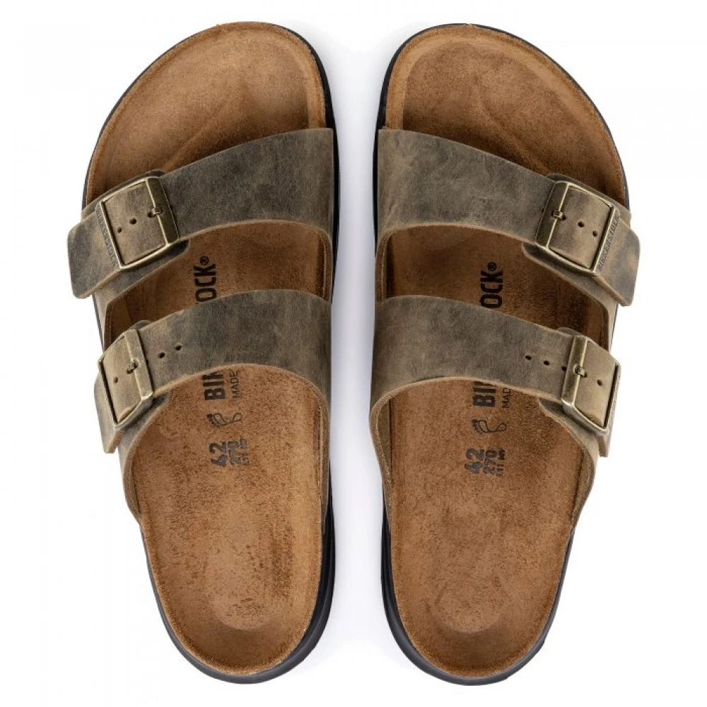 Birkenstock Men's Arizona Cross Town Oiled Leather In Faded Khaki - Image 2