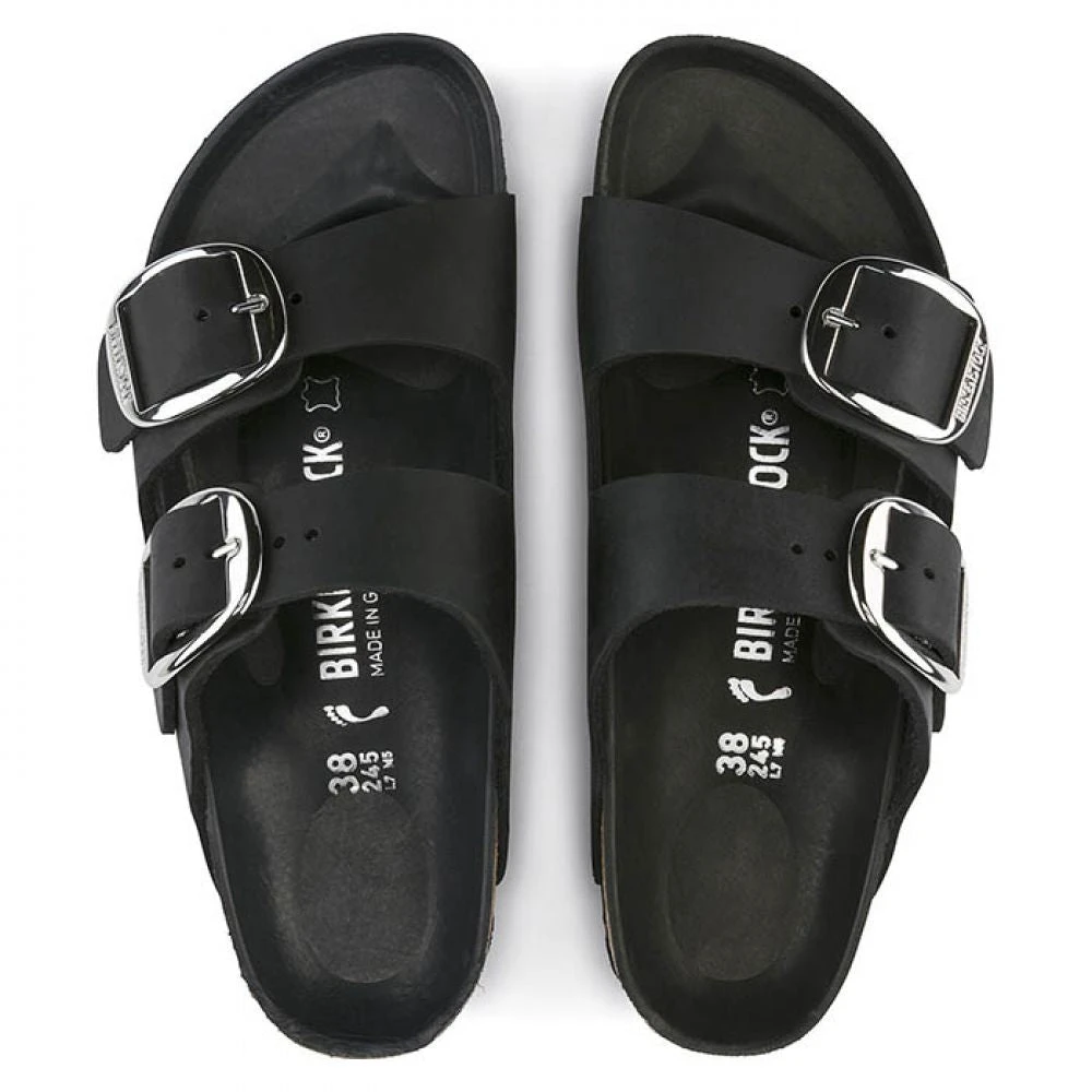 Birkenstock Women's Arizona Big Buckle Oiled Leather In Black (Narrow Width) - Image 3