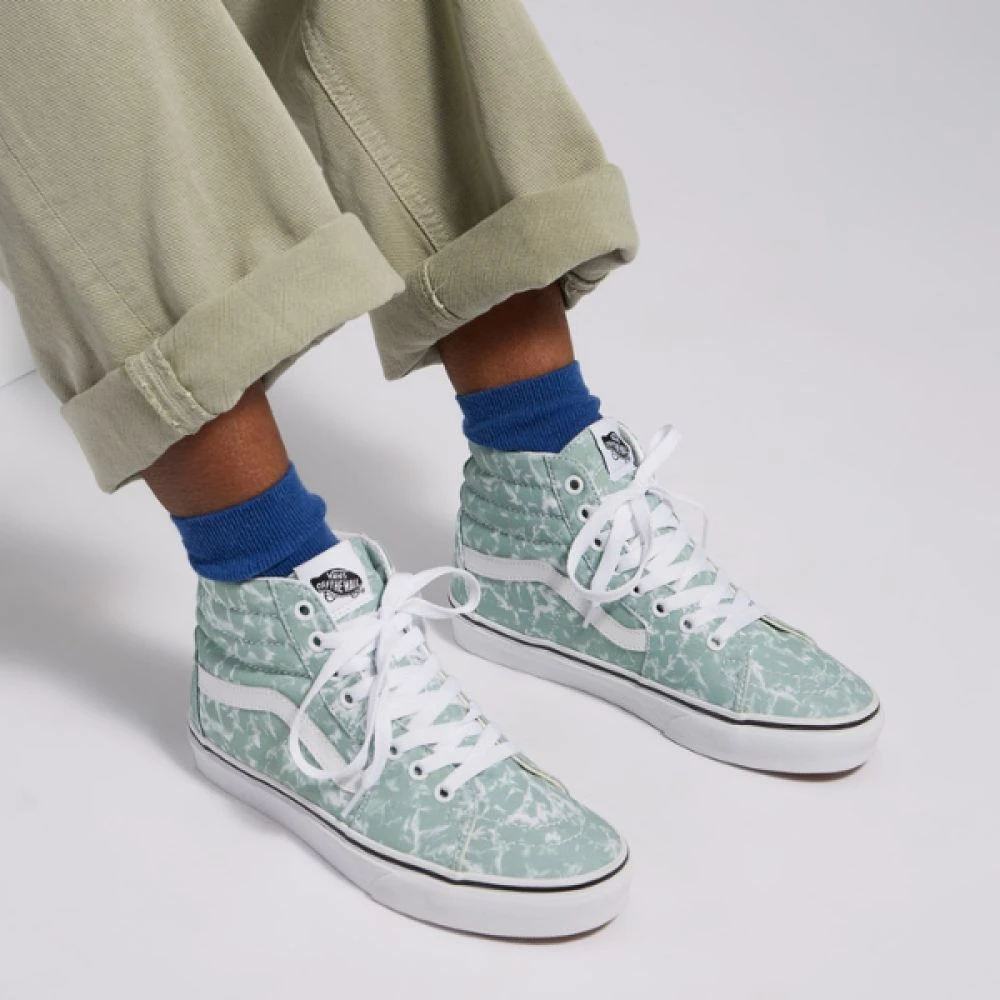 Vans Women's Washes Sk8-Hi In Caledon Green/True White - Image 3