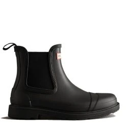 Hunter Women's Commando Chelsea Boots In Black