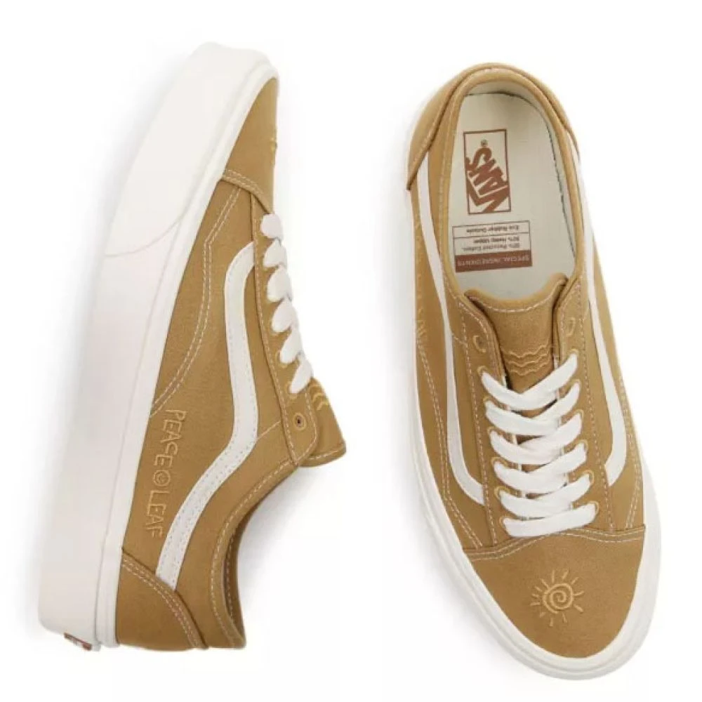 Vans Women's Eco Theory Old Skool Tapered In Mustard Gold/True White - Image 3