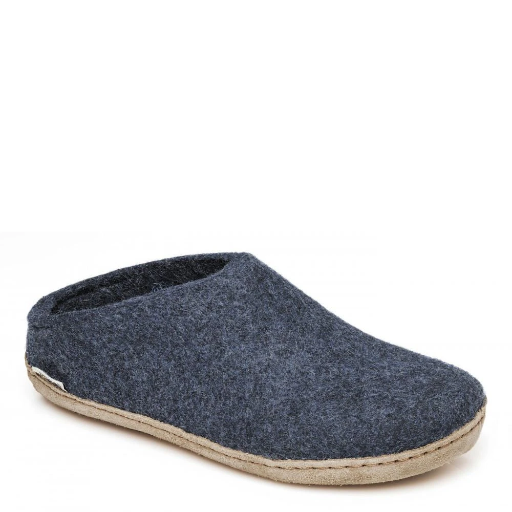 Glerups Open Heel Leather Sole In Denim - Image 2