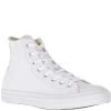 Converse Chuck Taylor All Star Mono Leather High Top In White Monochrome