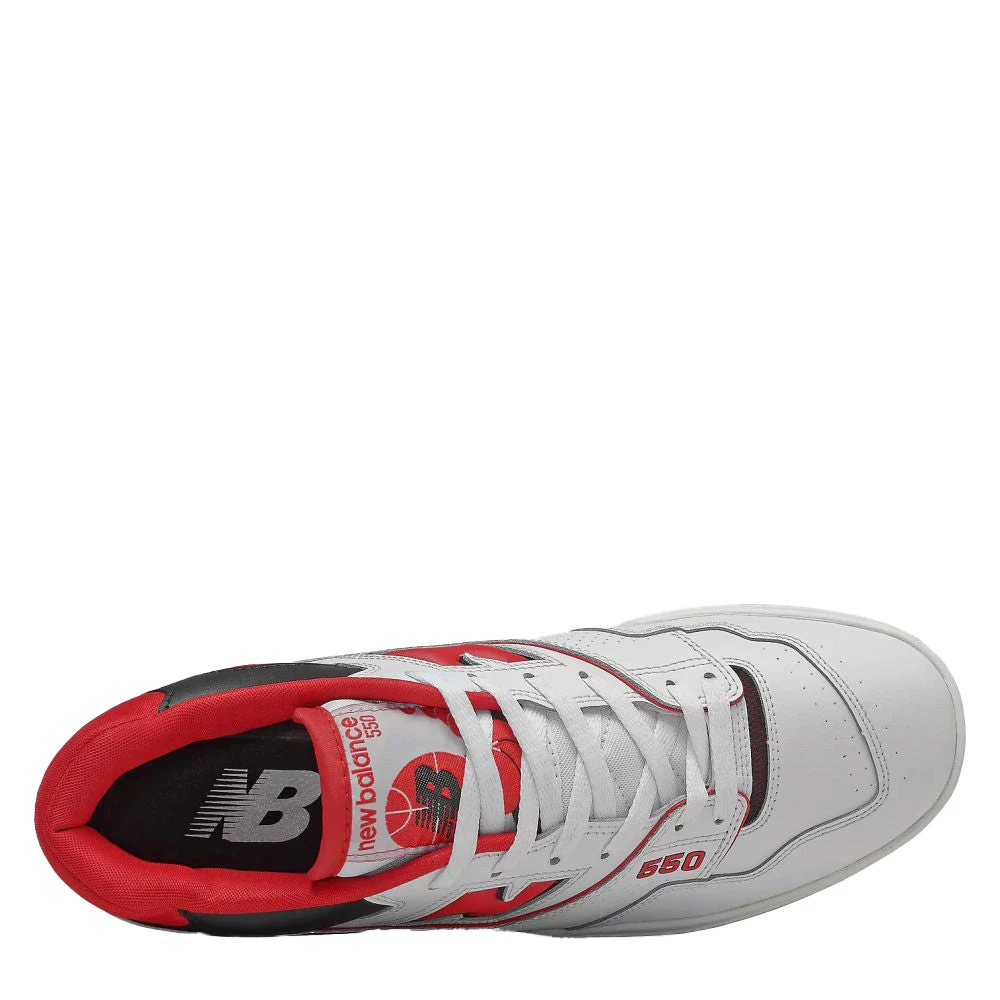 New Balance Men's 550 In White With Team Red - Image 3