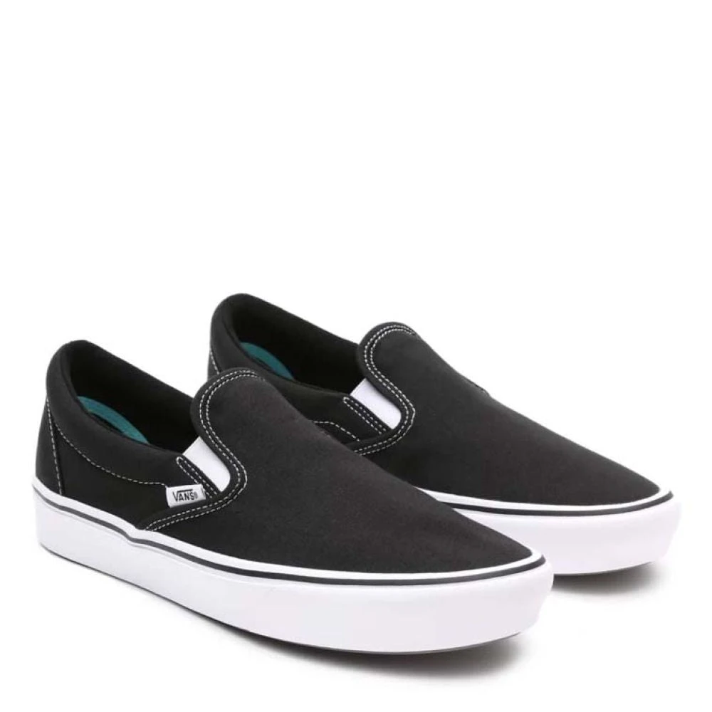 Vans ComfyCush Slip-On In Black/True White - Image 2